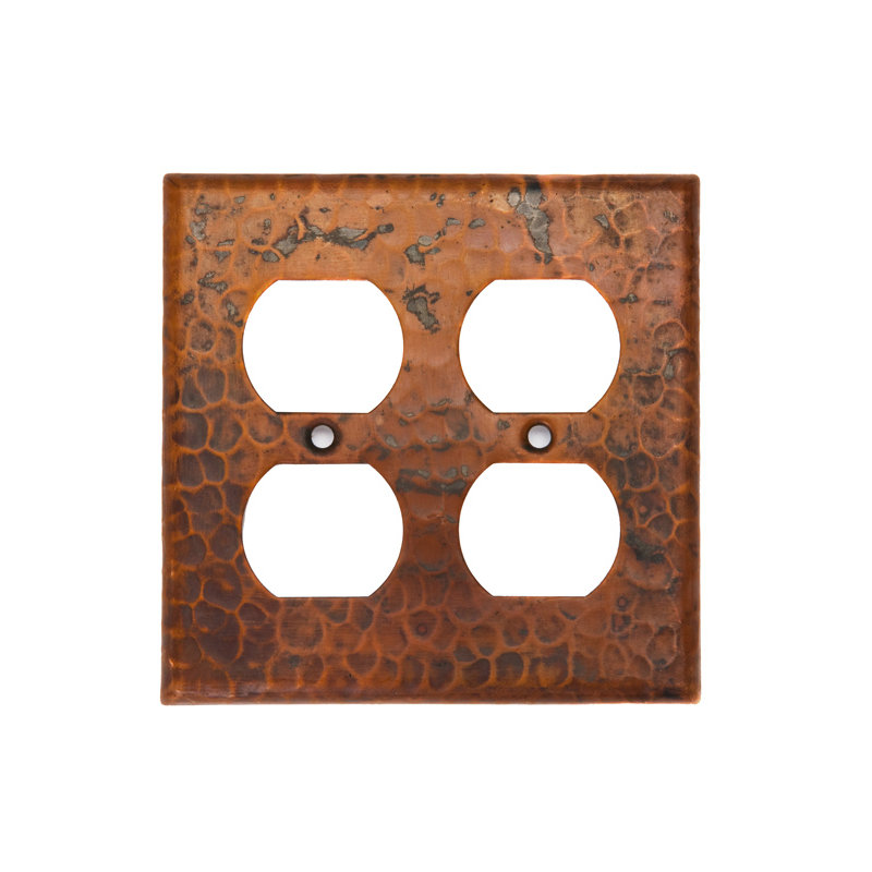 Plaque d'interrupteur cuivre double, 4 trous