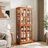 Vintage Curio Display Cabinet With Glass Doors