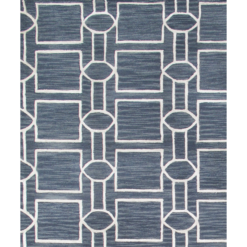 Hand Tufted Viscose Geometric Indoor Rug, Rectangle 4' x 6'