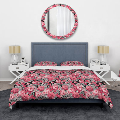 Ensemble de housse de couette en microfibre rouge / rose Persaus