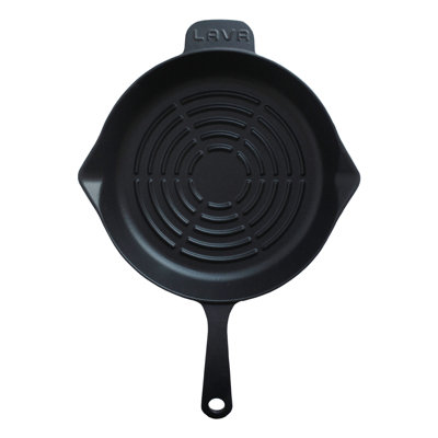 Lava Cast Iron Grill Pan Radial Pattern Diameter 11.02 In.