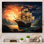 Bateau pirate au milieu de Legacy II - dessin d'art mural
