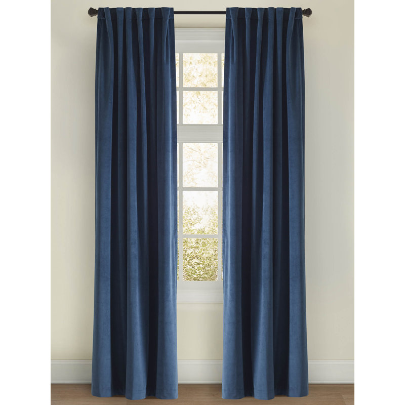 Camden Velvet Drapery Panel, 50" W x 118" L, Navy