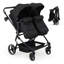 Double poussette légère côte à côte pour les jumeaux, poussette de voyage compacte pliable pour bébé avec auvent réglable et sièges inclinables, noir-117169559