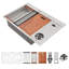 Évier de cuisine à montage sur plan en acier inoxydable de calibre 16 avec tasses Wahser et accessoires encastrable 33 po x 22 po