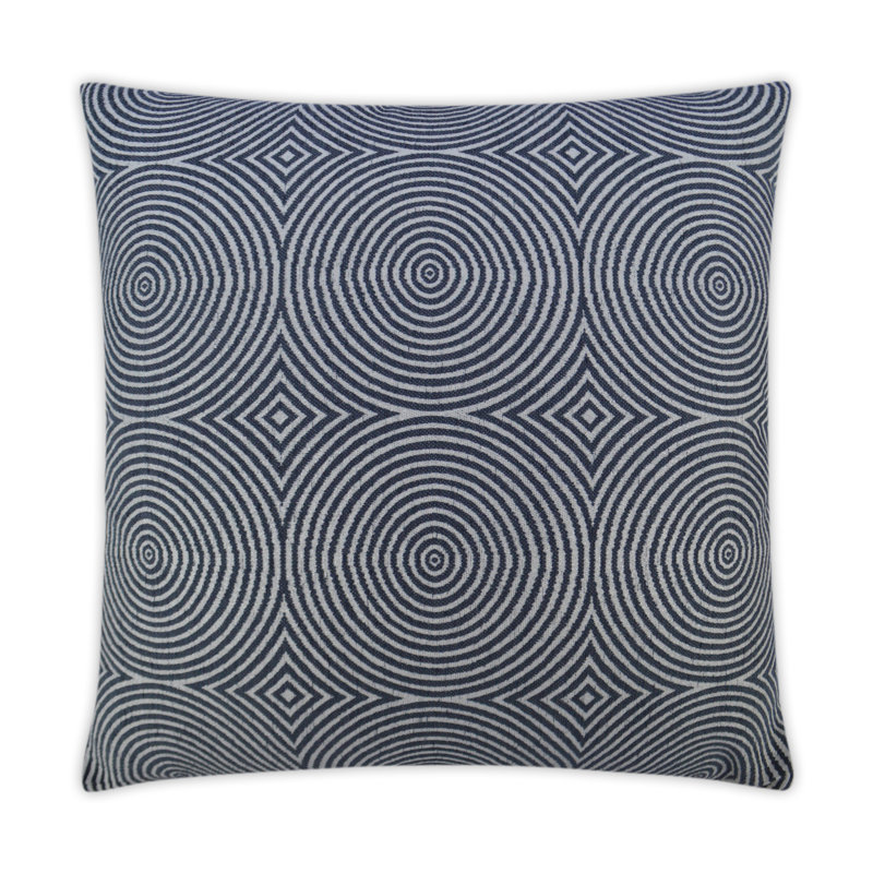 Transform Geometric Reversible Throw Pillow, Indigo, Square 24"