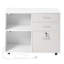 Classeur mobile 3 tiroirs en bois avec bande lumineuse blanc