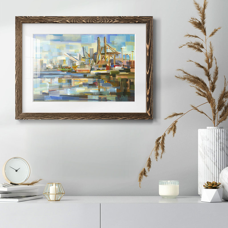 Port of Seattle, reproduction d'art sur toile, Noyer, H 26 po x l 38 po