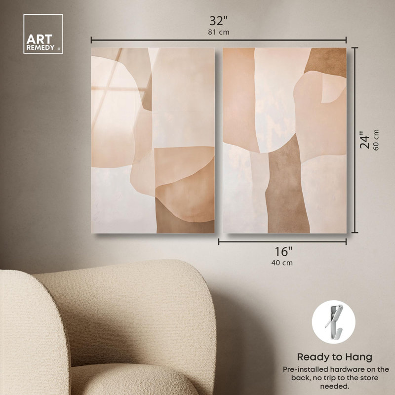 Ensemble de 2 panneaux japonais Harmony , H 24 po x l 32 po
