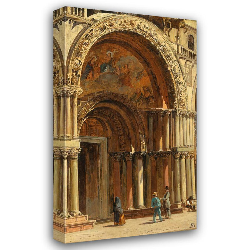 "Venice, the Entrance to St Mark's Basilica" by  Antonietta Brandeis - Gallery Wrap Canvas Wall Art, 24" H x 17" W