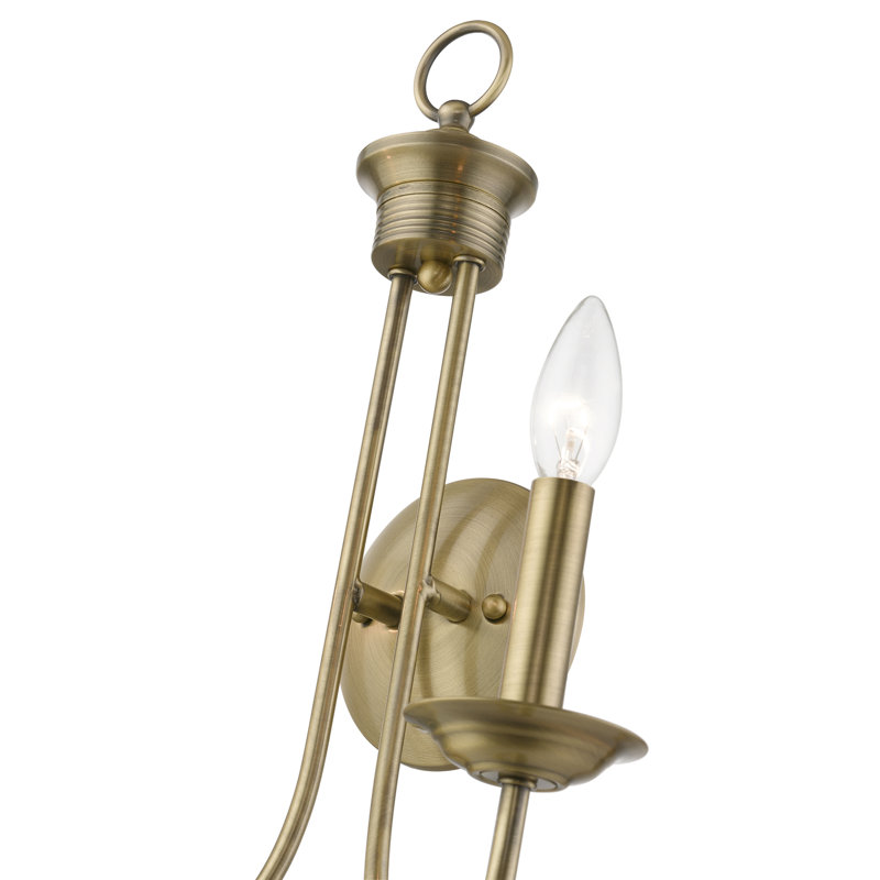 Caughfield Candle Wall Light, Antique Brass