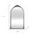 34" Black Metal Arch Accent Mirror