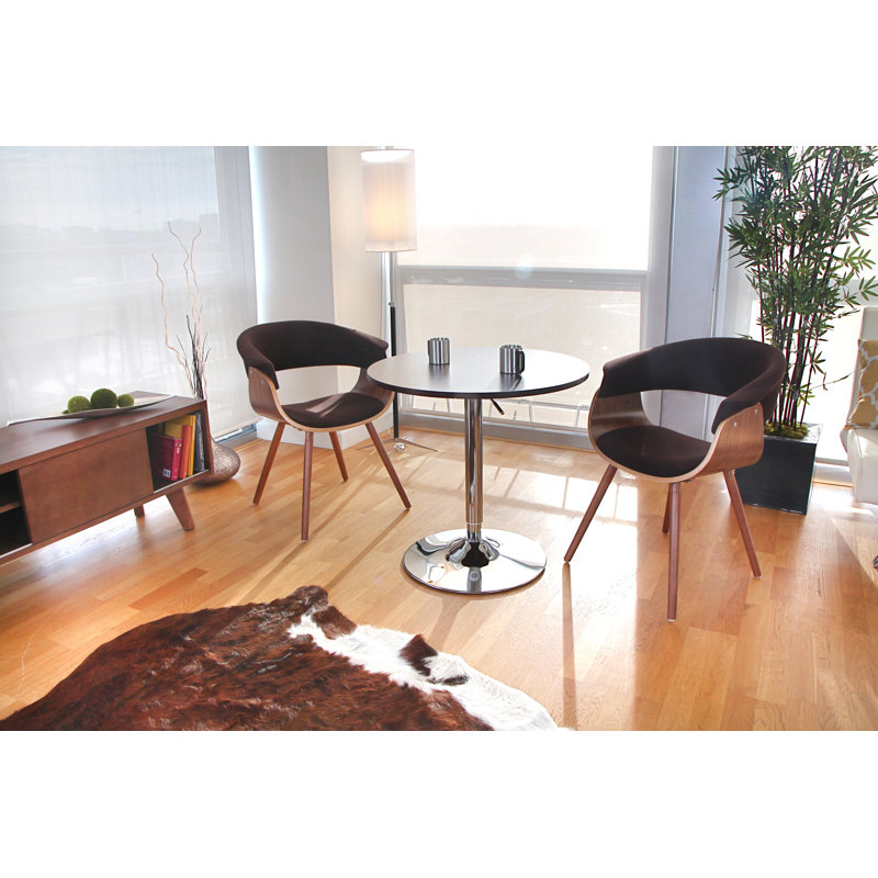 Table haute réglable Coveney, Brun, Chrome chrome
