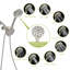 Douche 8 mains et pomme de douche à effet pluie 4,7 po, ensemble de douche nickel brossé double, pomme de douche à 8 modes, douchette-121169512
