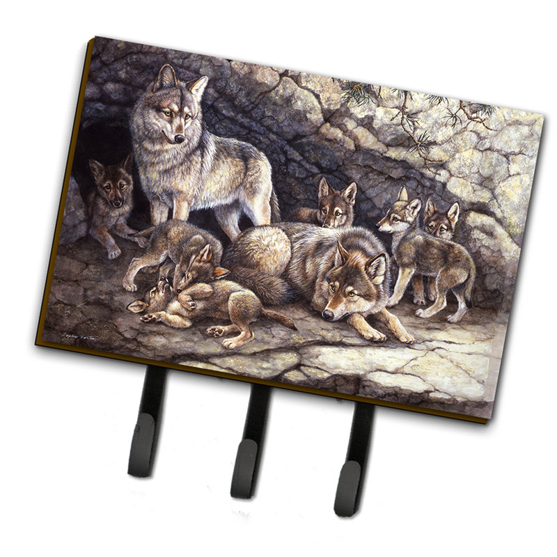Organisateur de clés murales avec crochets clés loup wolves par the recoin