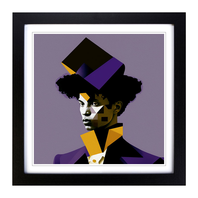 Male Portrait Suprematism - Framed Print, Black