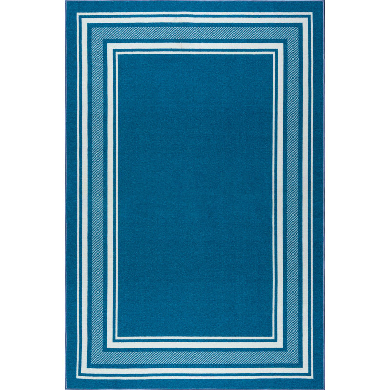 Qulin Blue Non-Slip Area Rug, Rectangle 3' x 5'