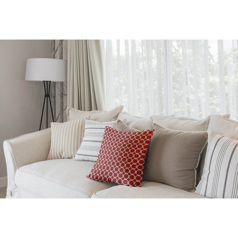 Subline Geometric Reversible Throw Pillow, 16" H x 16" W, Coral