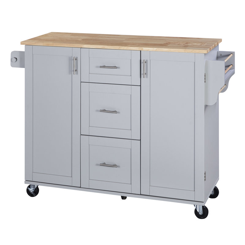 Blue Kitchen Island, 220Lbs Tabletop Weight Capacity, And Reliable 50.84 X 16.78 37.46 Inches, Fit Your Layout, Blue Gray
