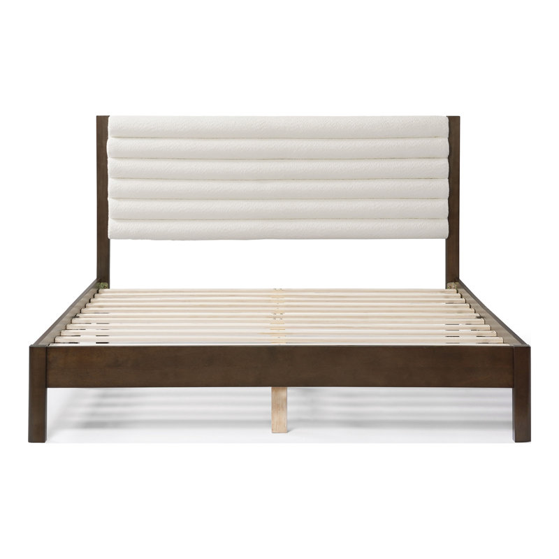 Lit plateforme tapissier Casondra, Dark Walnut
