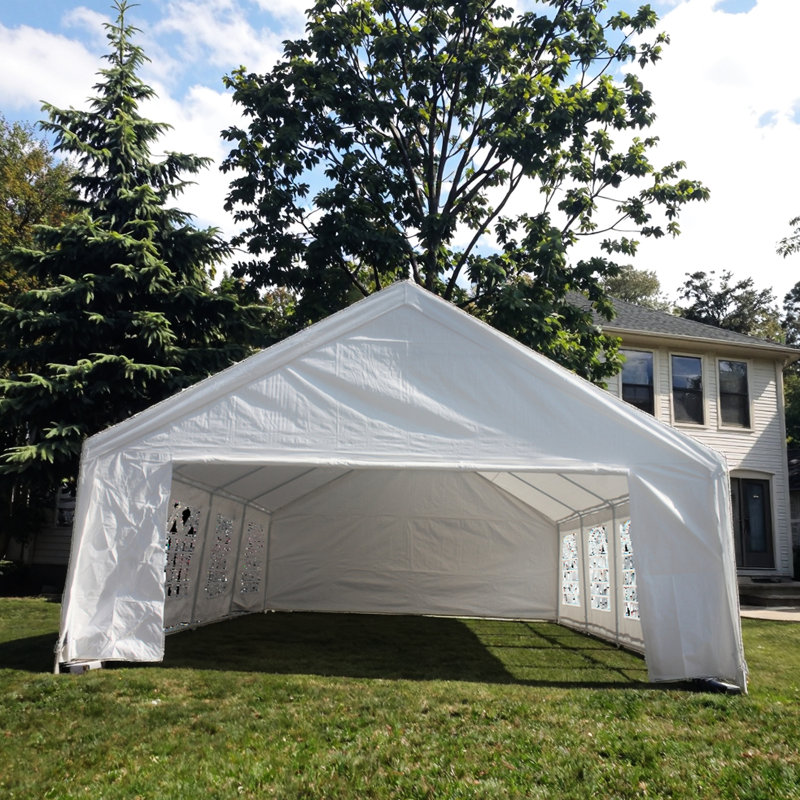 Tente de réception 20 x 30 pi pour événement - cadre, housse extérieure imperméable en PE, assemblage facile