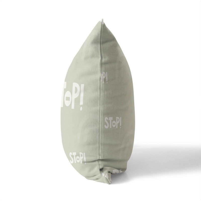 Coussin Stop, H 20 po x l 20 po, Vert clair / vert / ivoire