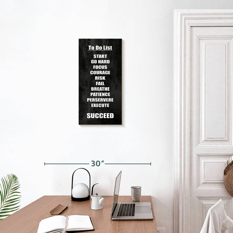 To Do List On Black, 24" H x 12" W