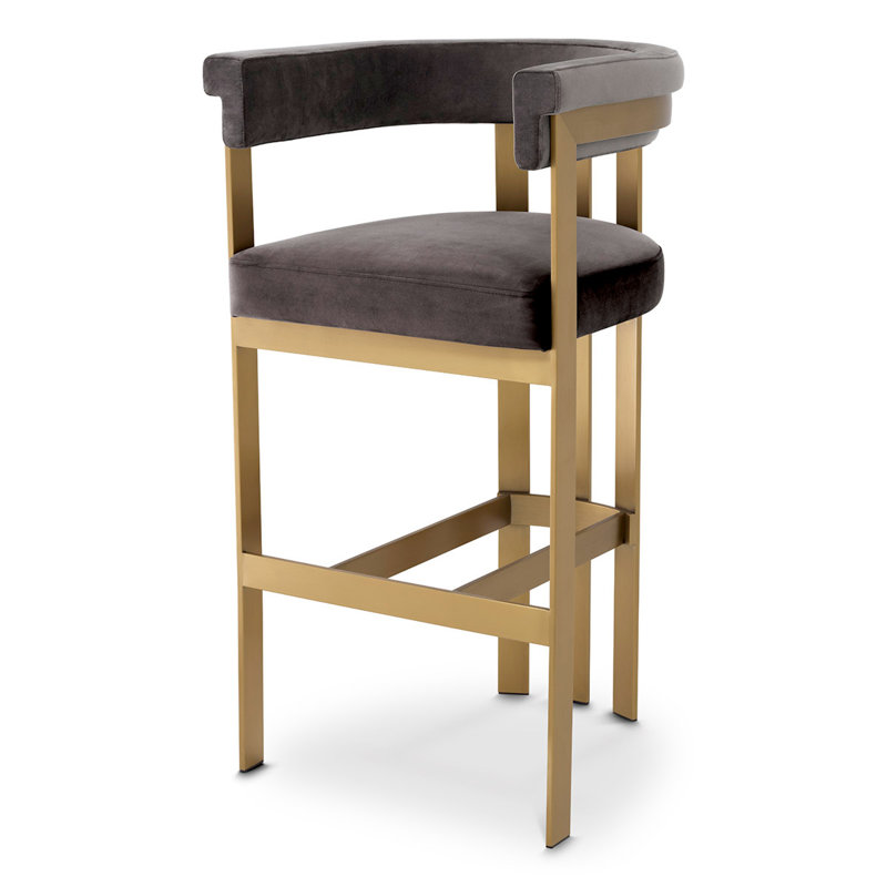 Clubhouse Upholstered Stool, Savona Gray, Counter Stool (27.17" Seat Height)