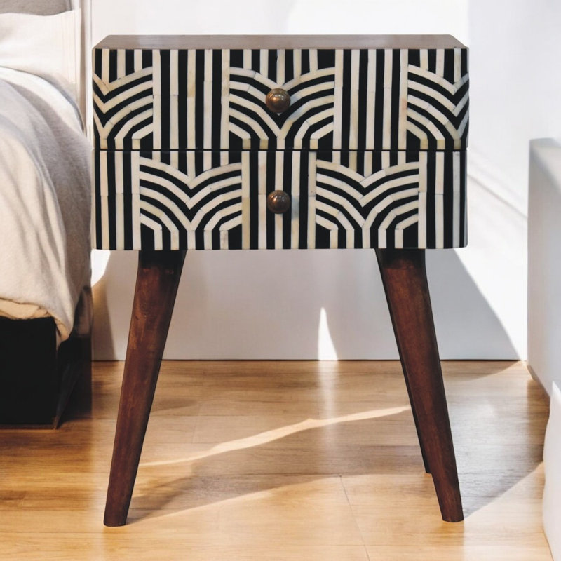 Caramel Edessa Bone Inlay Bedside