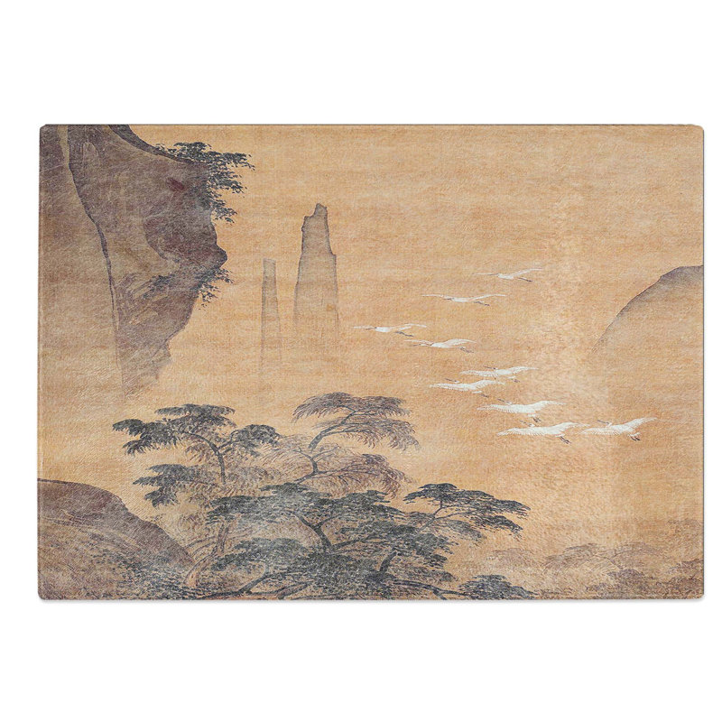 Glass Herons in Autumn by Lu Ji Chopping Board, 39 cm W x 28.5 cm L