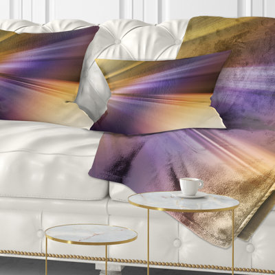 Rays of Speed Purple Brown - Abstract Printed Throw Pillow