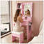 Table de coiffeuse compacte avec miroir, lumières DEL réglables, prise de courant et support pour sèche-cheveux pour les petites chambres-129911237