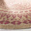 Tapis à motif Sud-Ouest tissé à plat à la main naturel rose Round Devaughn-438706098