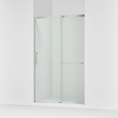 Elate Tall Sliding Shower Door, 75-1/2-In H X 44-1/4 - 47-5/8-In W, With Heavy 5/16-In Thick Crystal Clear Glass