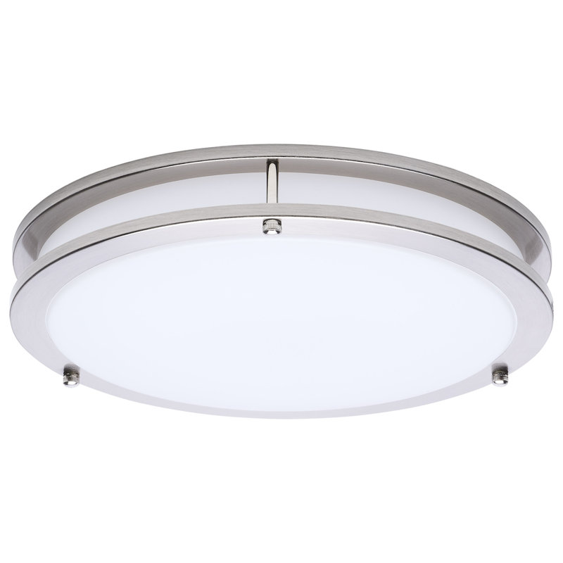  Norrine LED Flush Mount 27K/3K/35K/4K/5K CCT Selectable, Brushed Nickel, 2.13" H x 12.99" W x 12.99" D 