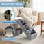 Escaliers pour chiens - Escaliers pliables pour animaux de compagnie avec conception en 4 étapes pour lits, couchettes, voitures - Tapis antidérapants, plastique léger durable, marches pour animaux de compagnie pour chiots, chatons et petits animaux de compagnie par PETMAKER (gris)-1489492953