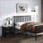 Antique Oak and Black 3-Shelf Bedroom Nightstand