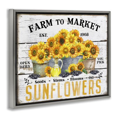  "Farm to Market Sunflowers", art mural sur toile flottante par Creatif Belle