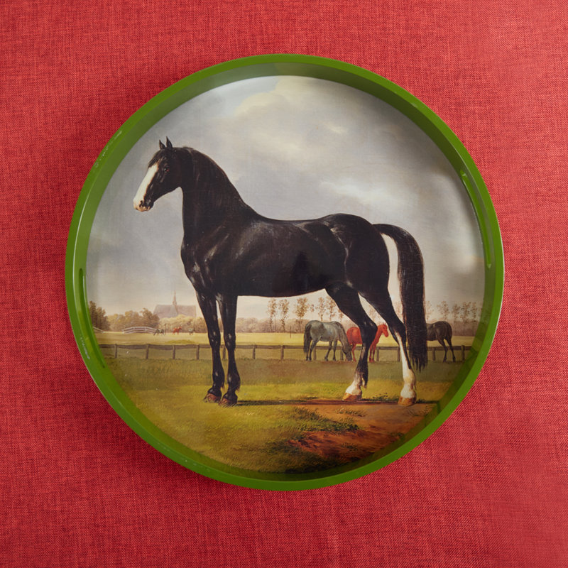 PADDOCK ROUND TRAY MOSS 17" D X 2" H