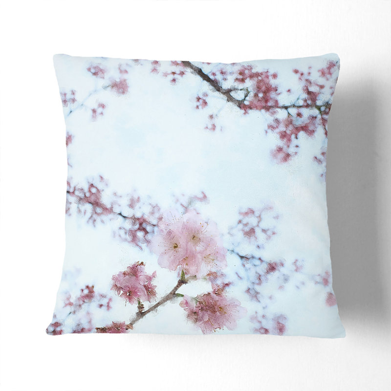 Eye Of The Cherry Blossom Tree Painting Square Throw Cushion, 40cm H x 40cm W x 15cm D