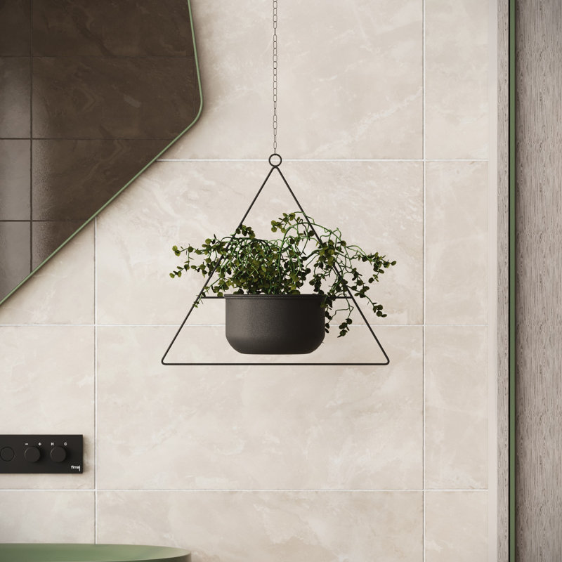 Pot décoratif élégant en métal noir, 13,8 po x 15,7 po x 6,7 po | Fabrication 100% durable en métal | Comprend un appareil de suspension, capacité maximale de 11,0 lb | Parfait pour la décoration intérieure et extérieure, design élégant
