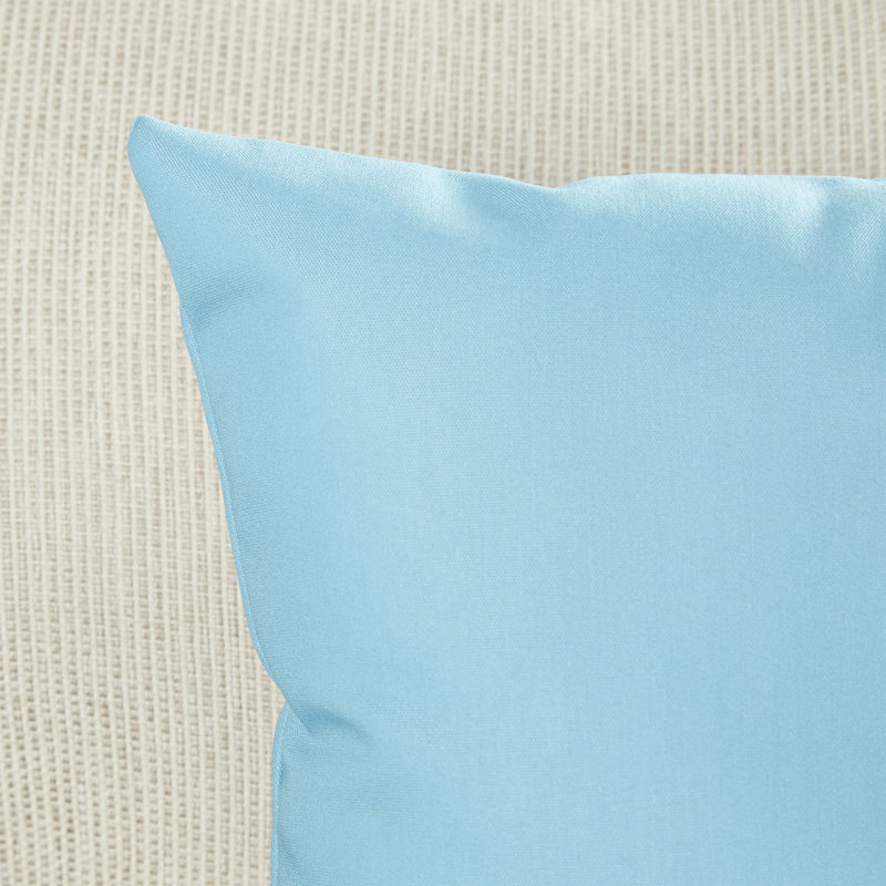 Solid Reversible Throw Pillow, 18" H x 18" W, Bahama/Blue