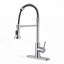 Robinet de cuisine en acier inoxydable chromé avec douchette rétractable et poignée simple pour lavabo de camping utilitaire et éviers de bar
