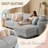 Grey L-Shaped Convertible Corduroy Sofa with Charging Ports, 100" Modular 3-Seater Floating Design