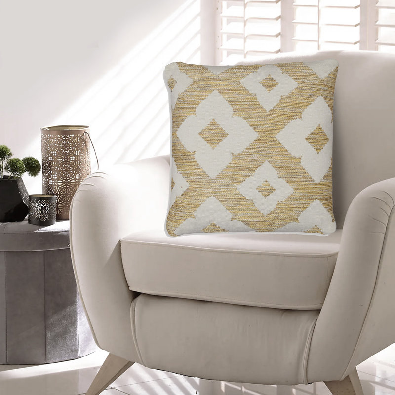 Ensemble de 4 coussins décoratifs Neyr, intérieur et extérieur, jaune, blanc et floral