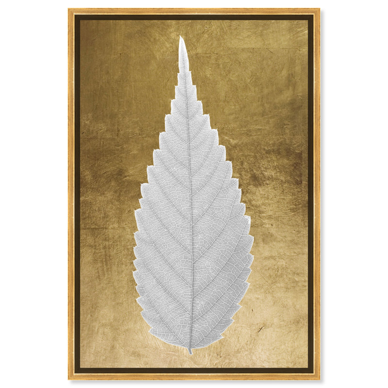 Feuille en or II - impression, H 45 po x l 30 po, Toile encadrée d'or