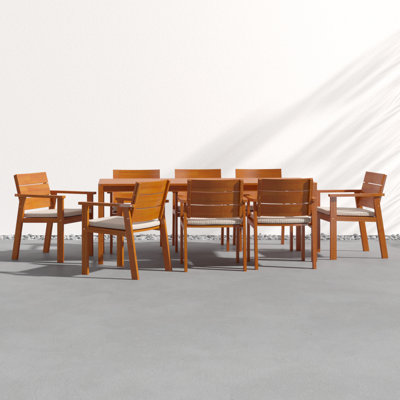 Anautica 83" Eucalyptus Patio Dining Set