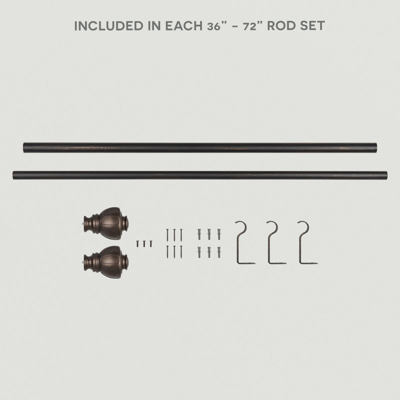 Adjustable Single Curtain Rod, Oil Rubbed Bronze