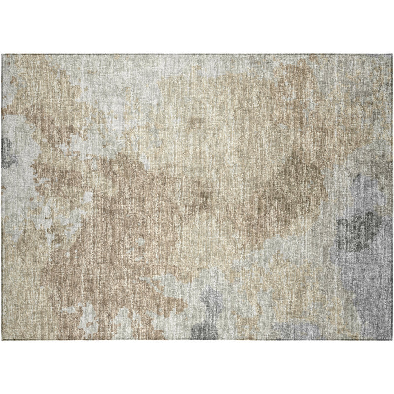 Datur Washable Abstract Indoor / Outdoor Rug, Rectangle 1'8" x 2'6"