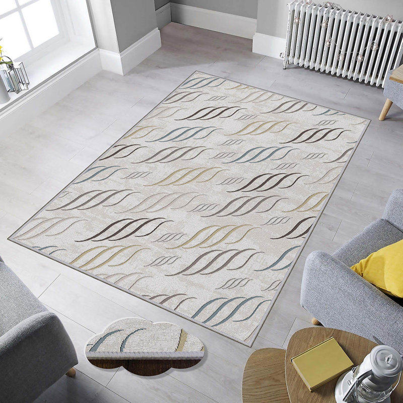 Stylish Hall Carpet (3.3 x 6.6 ft), 100% Polyester, 0.3 in Pile Height | Antibacterial, Non-Slip PVC Felt Dot Underside | Machine Washable, 3D Digital Print, Durable & Easy to Clean | Perfect for Entryway & Living Areas